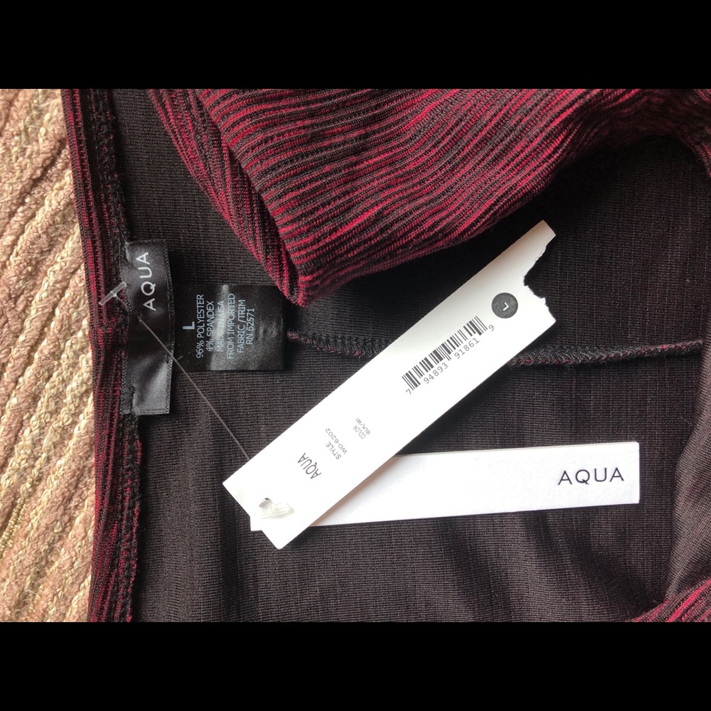 Red boat neck skater dress by aqua new with tags - Picture 4 of 4